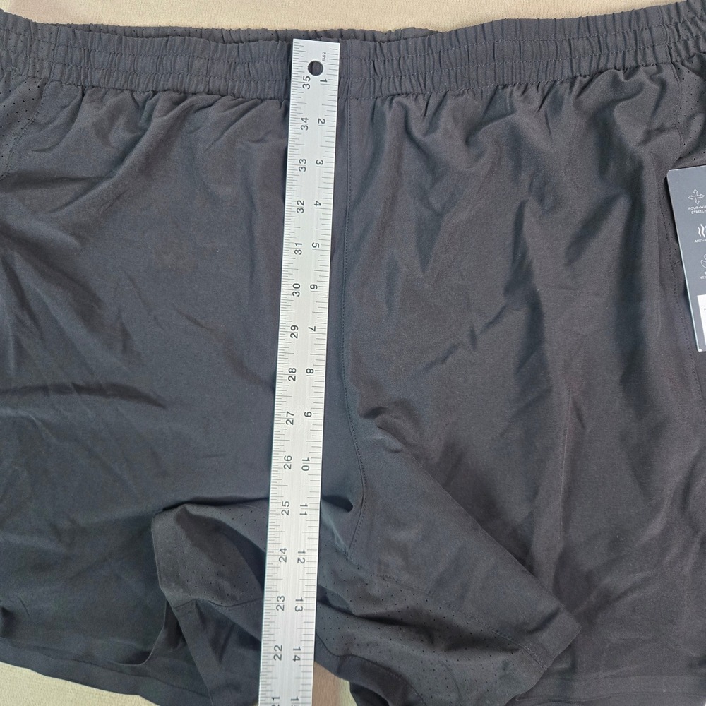 VRST Mens Accelerate 5" Running Shorts Pure Black 2XL Reflective Liner NWT - Picture 7 of 8